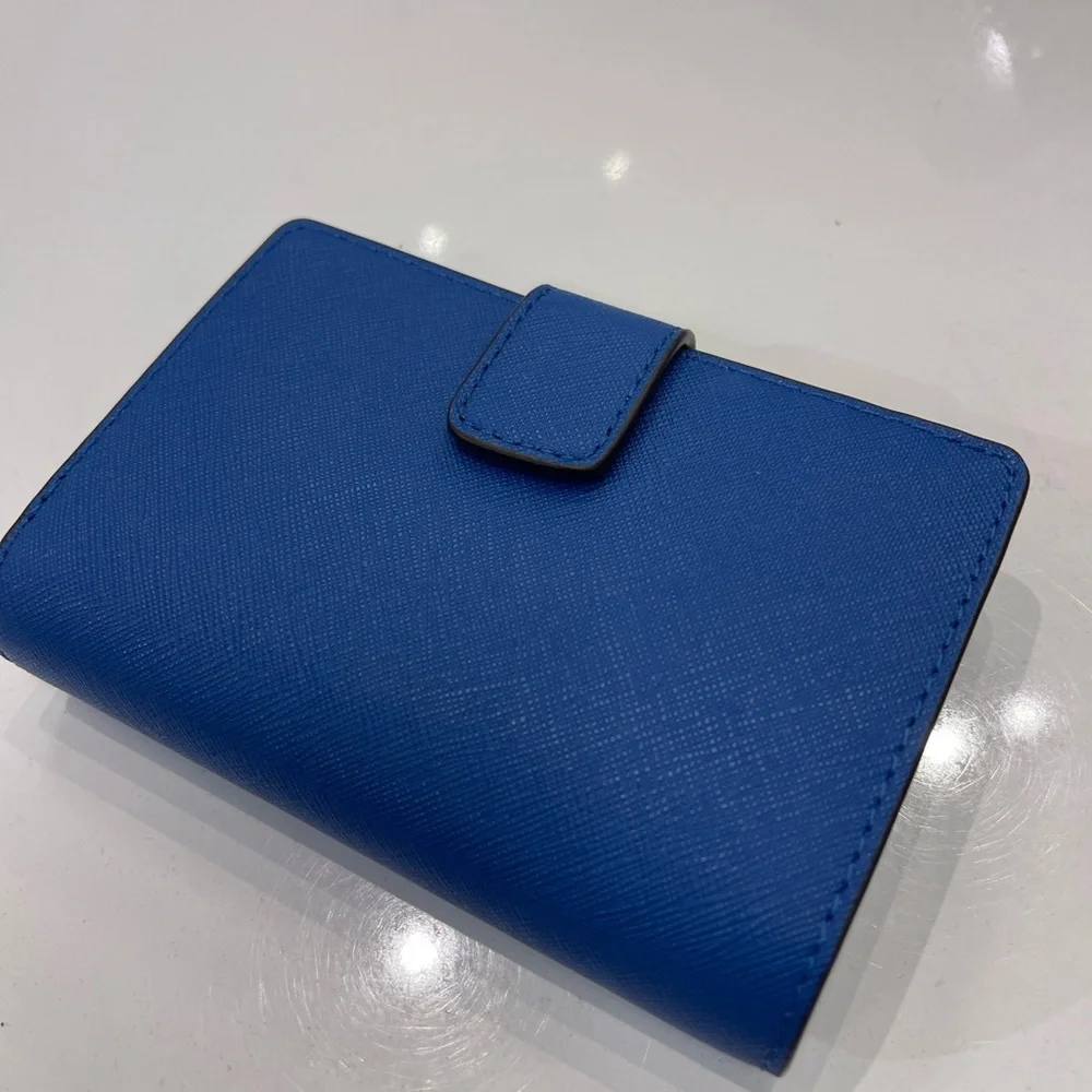 MICHAEL KORS Medium Saffiano Leather Bifold Wallet Galaxy Blue NWT